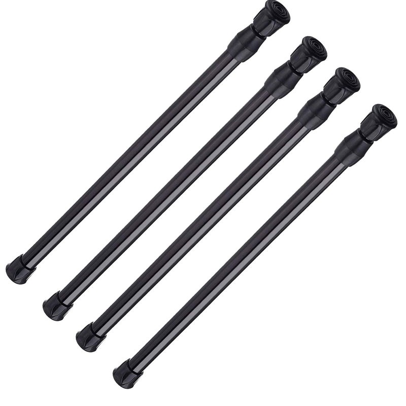 AIZESI Spring Tension Curtain Rods Short Tension Rod (Black,27" to 37"-4Pcs) - Image 1